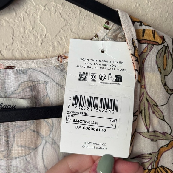 Maaji | Women's Boho Hippie Floral Lightweight Flowy Mini Dress Size Small - Picture 7 of 9